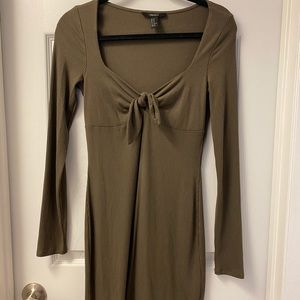 Olive Green- Long Sleeve Dress
